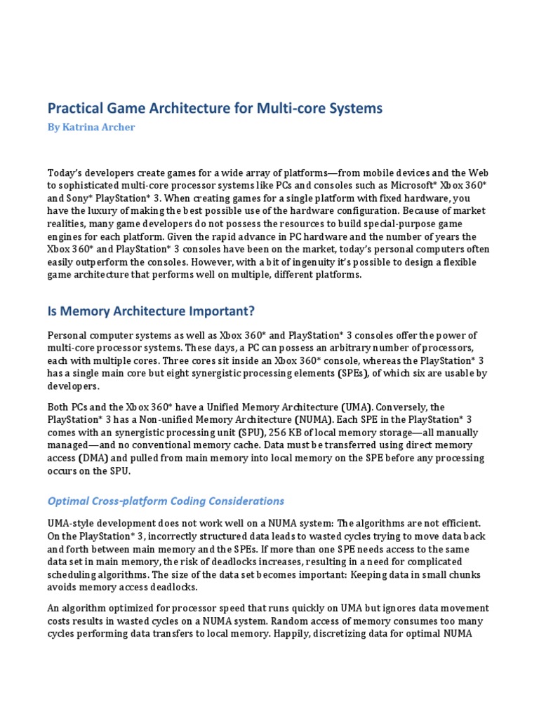 Practical Game Architecture | PDF | Multi Core Processor | Parallel ...