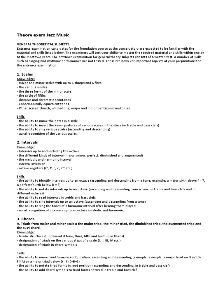 Ba Practialtheoryexam Jazz Interval Music Chord Music