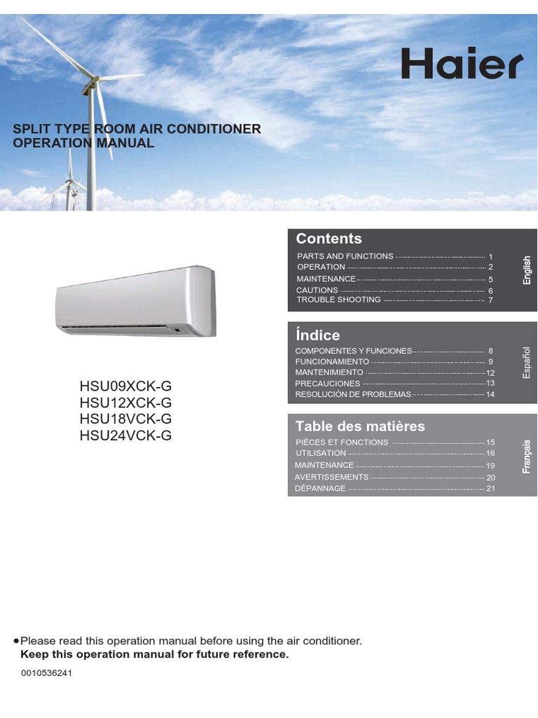 55629759HaierAirConditionersOwnersManual.pdf Air Conditioning