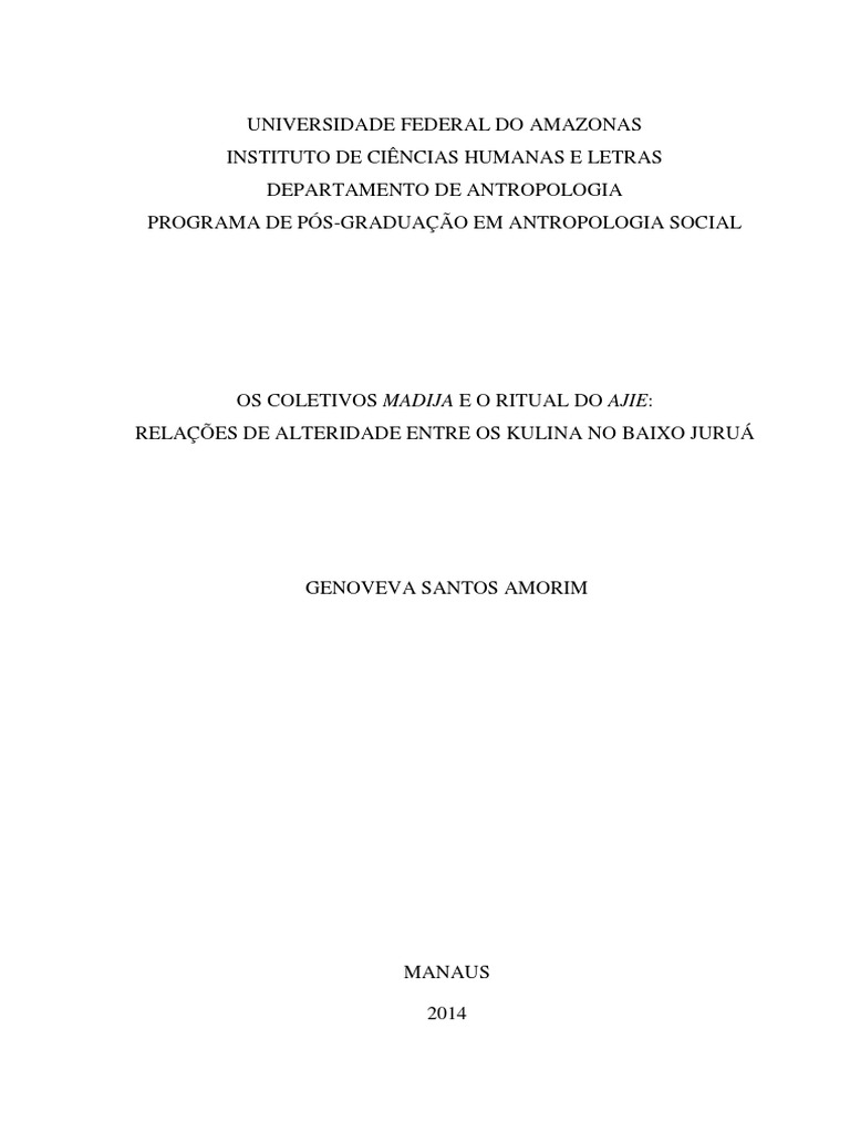 PDF) Cosmografia de um mundo perigoso: espaço e relações de afinidade entre  os Jarawara da Amazônia