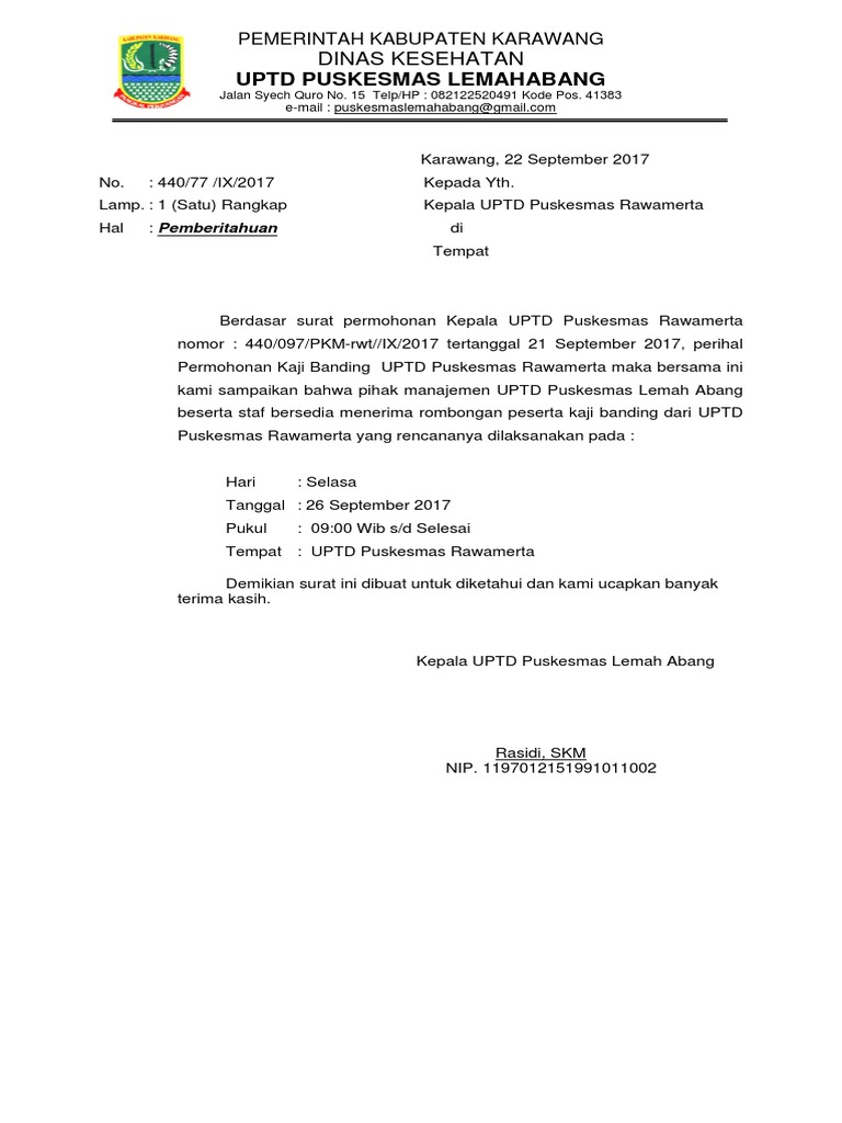 Surat Balasan Permohonan Kaji Banding