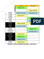 Edexcel A-Level June 2011 Schedule