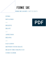 Fernie Sue Setlist