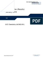 Mark Scheme (Results) January 2010: GCE Chemistry (6CH02/01)