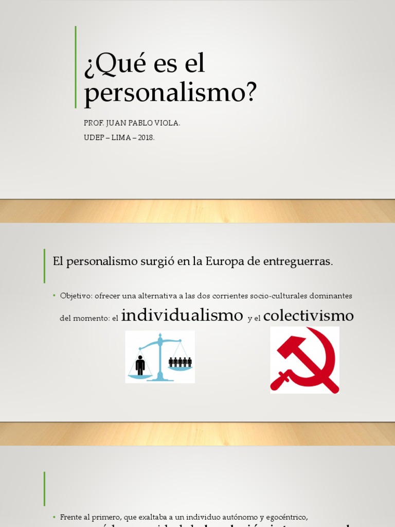 Definición y características del personalismo | PDF | Metafísica | Science