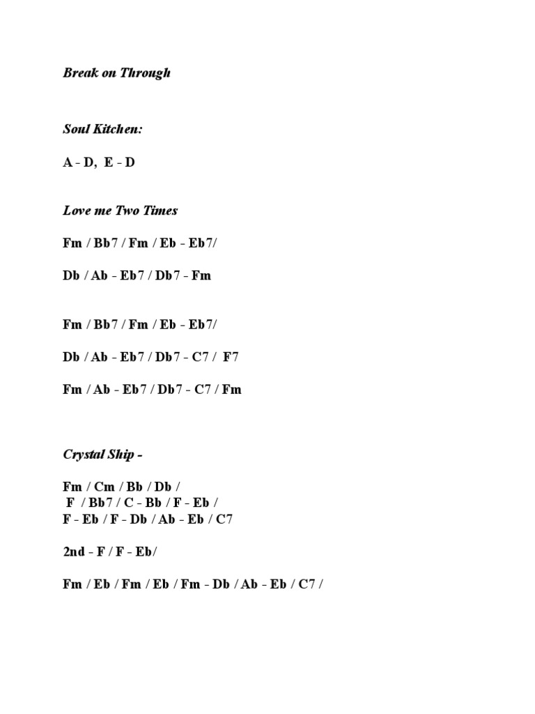 Doors Chords PDF