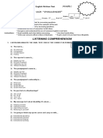 Listening Comprehension: English Written Test Unit: "CHALLENGES"