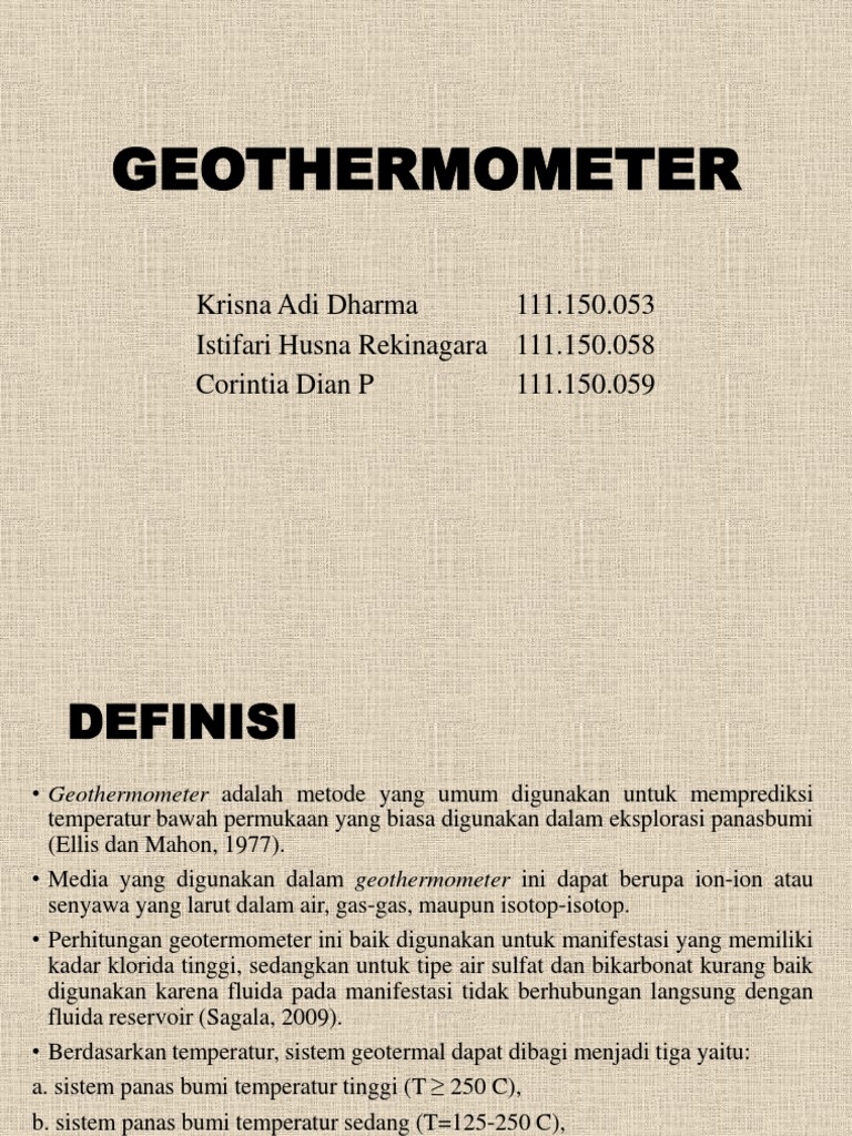 Geothermometer | PDF