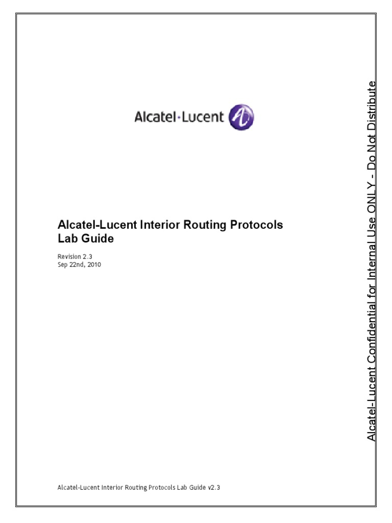 Alcatel-Lucent Routing Protocols Lab Guide | PDF | Router (Computing ...