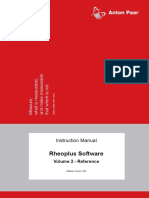 Rheoplus Software: Instruction Manual