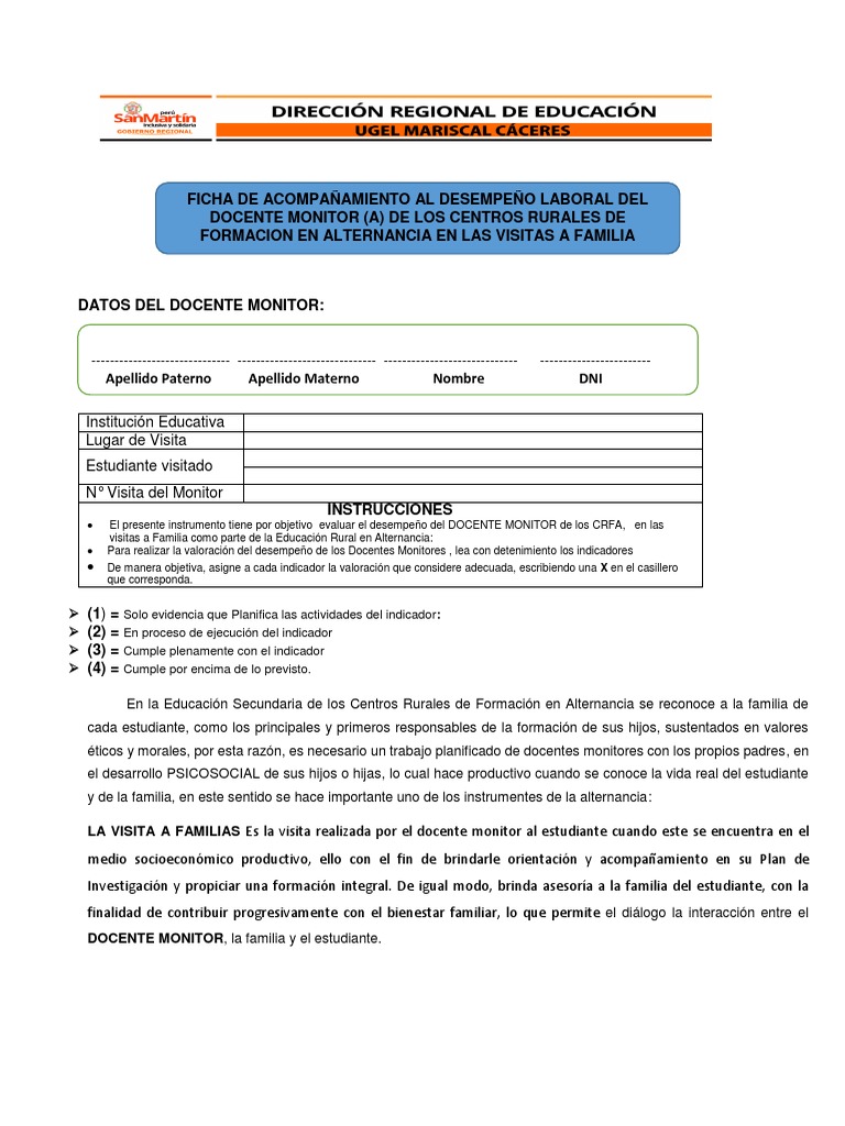 Ficha de Monitoreo Docente 2024 | PDF | Maestros | Planificación