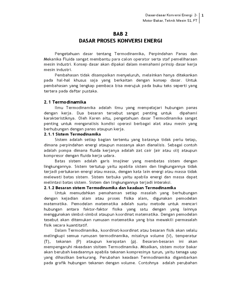 Dasar Proses Konversi Energi | PDF