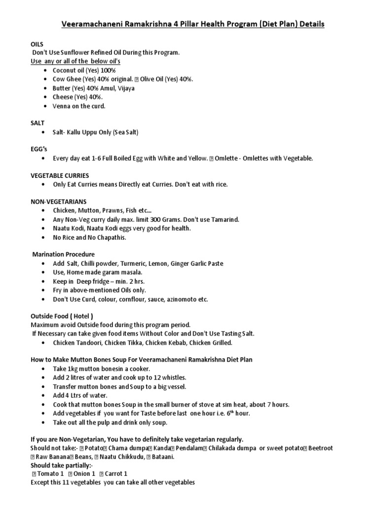 vrk diet plan pdf