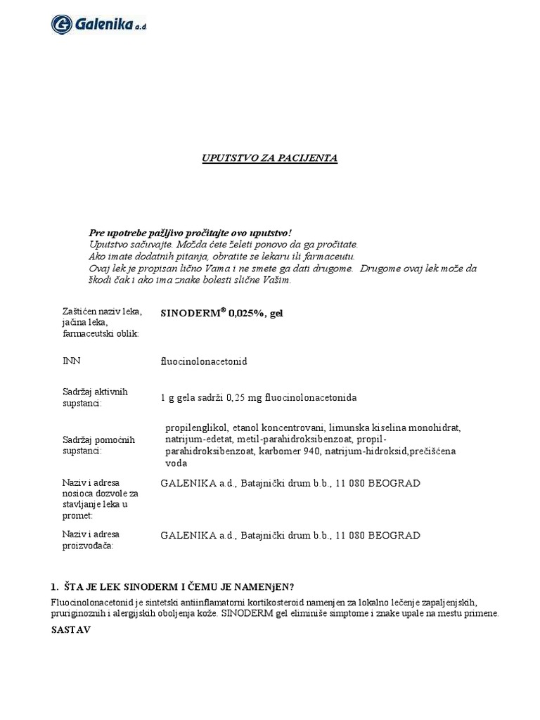 Sinoderm Gel Pil | PDF