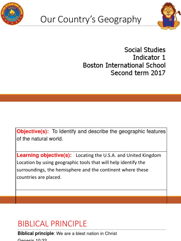 Our Country's Geography Social Studies Indicator 1 Boston
