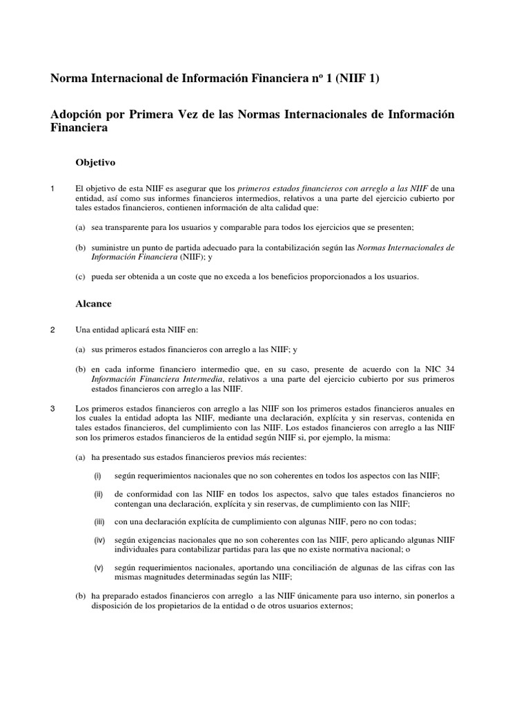 Niif1 PDF | PDF | normas internacionales de INFORMACION FINANCIERA ...