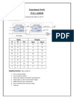 Experiment No:01 Full Adder: Aim Algorithm