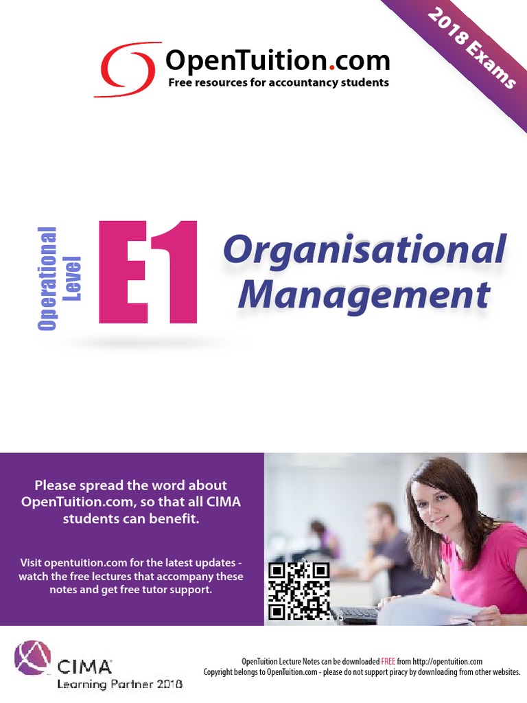 Cima E1 Notes | PDF