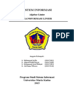 SISTEM INFORMASI Aljabar Linear (Transformasi Linear)