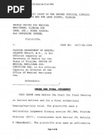 Medical Marijuana Florida Order Final Judgement