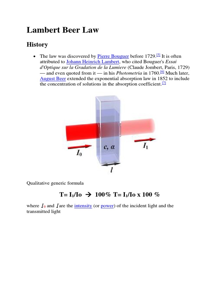 Tutorial02dLamber Beer Law PDF Absorbance Radiation