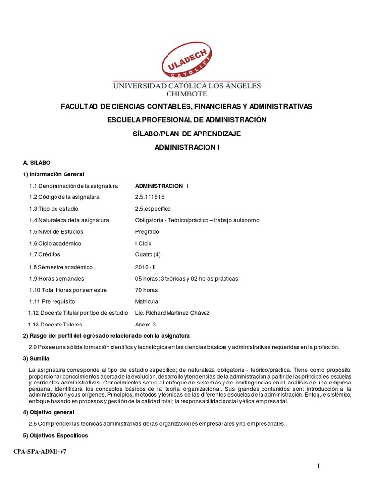 Facultad de Ciencias Contables, Financieras Y Administrativas Escuela ...