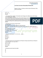 Soal Ujian UT PGSD PDGK4108 Matematika