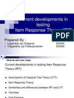 Current Developments in Testing Item Response Theory (IRT) : Prepared by