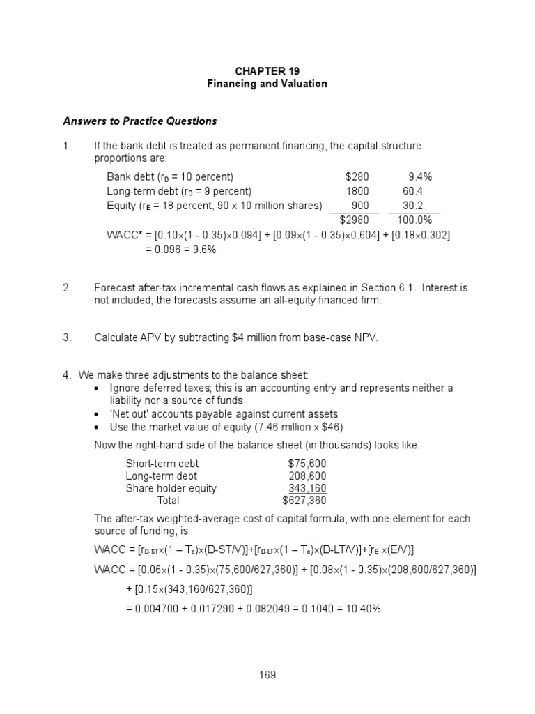 Financing and Valuation Techniques Explained | PDF | Cost Of Capital ...