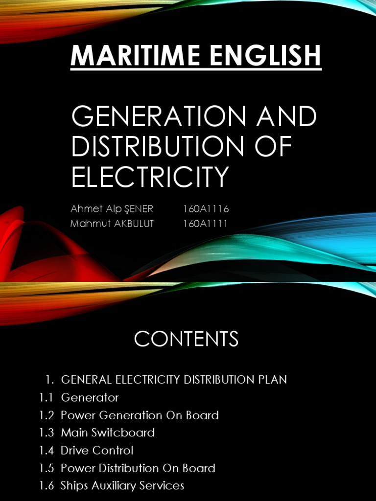 Ship Electrical Power Distribution System | PDF | Electric Generator ...