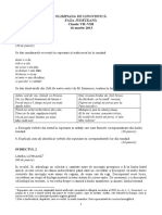 2013 Martie Olimpiada Lingvistica Subiecte Gimnaziu PDF