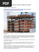 Atividade e Emprego Continuam Em Queda Na Indústria Da Construção