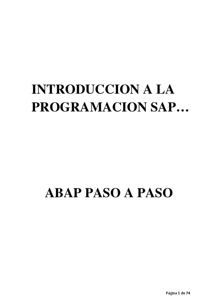 Introducción a la Programación ABAP en SAP | PDF | Tabla (base de datos ...