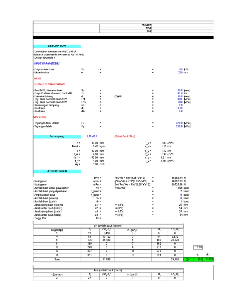 コンピュータ・IT DOCUMENT IMAGE ANALYSIS Bolt Connection Design Parameters | PDF