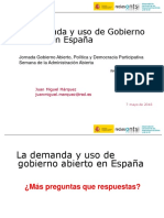 Demanda y Uso de Gobierno Abierto en España