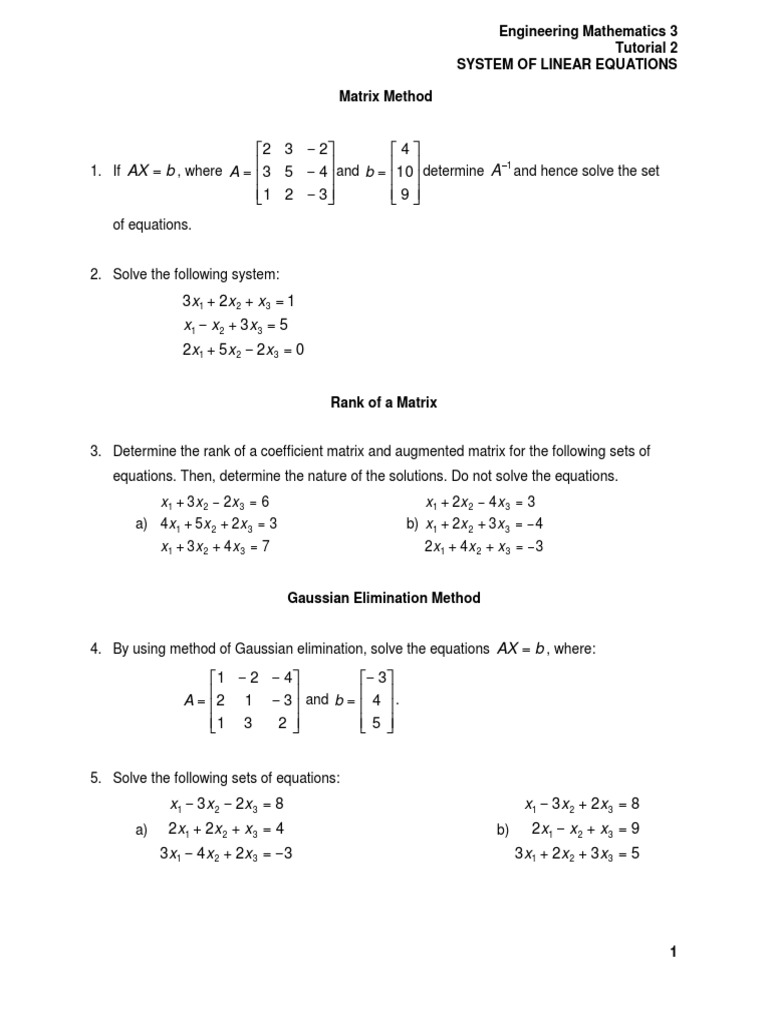 Matrix Methods for Linear Equations | PDF | Eigenvalues And ...