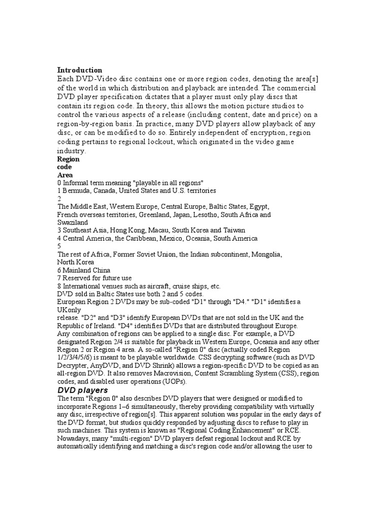 2006 Dvd Unlock Codes | Consumer Electronics | Sound Production Technology