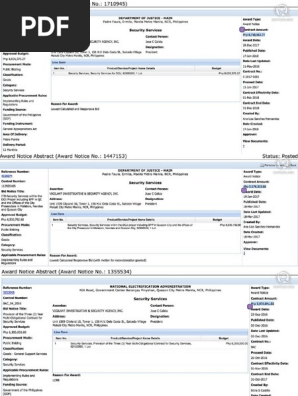 Contracts Awardedto Vigilant Investigative and Security Agency Inc