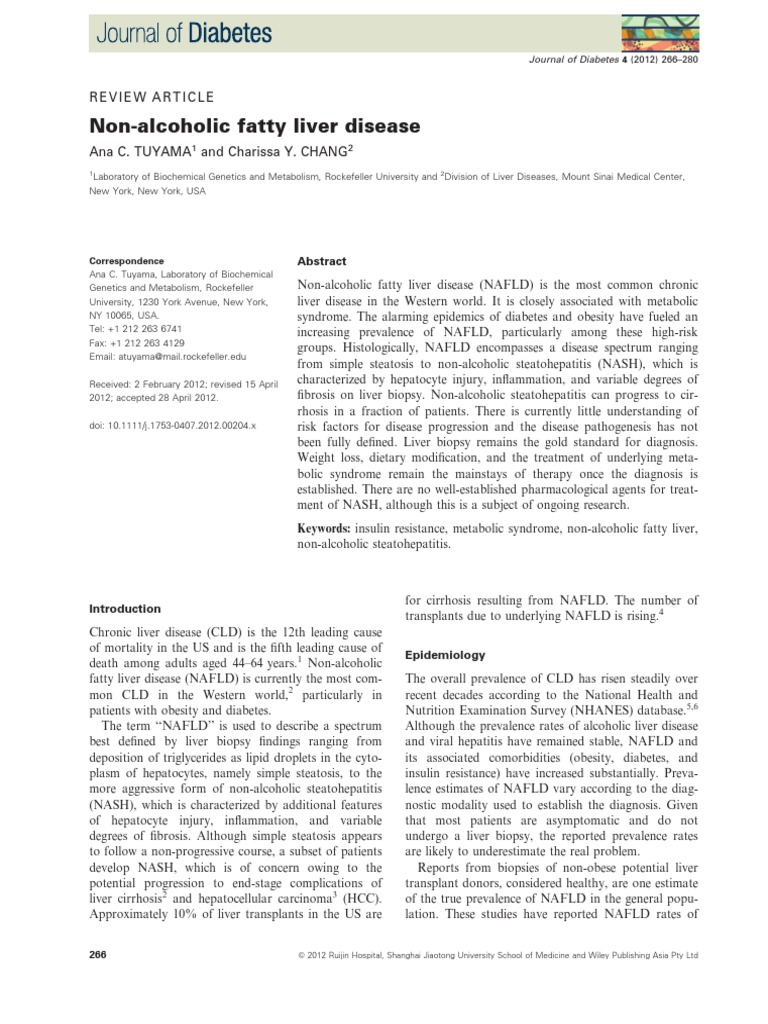 Non-Alcoholic Fatty Liver Disease Overview | PDF | Cirrhosis | Biology