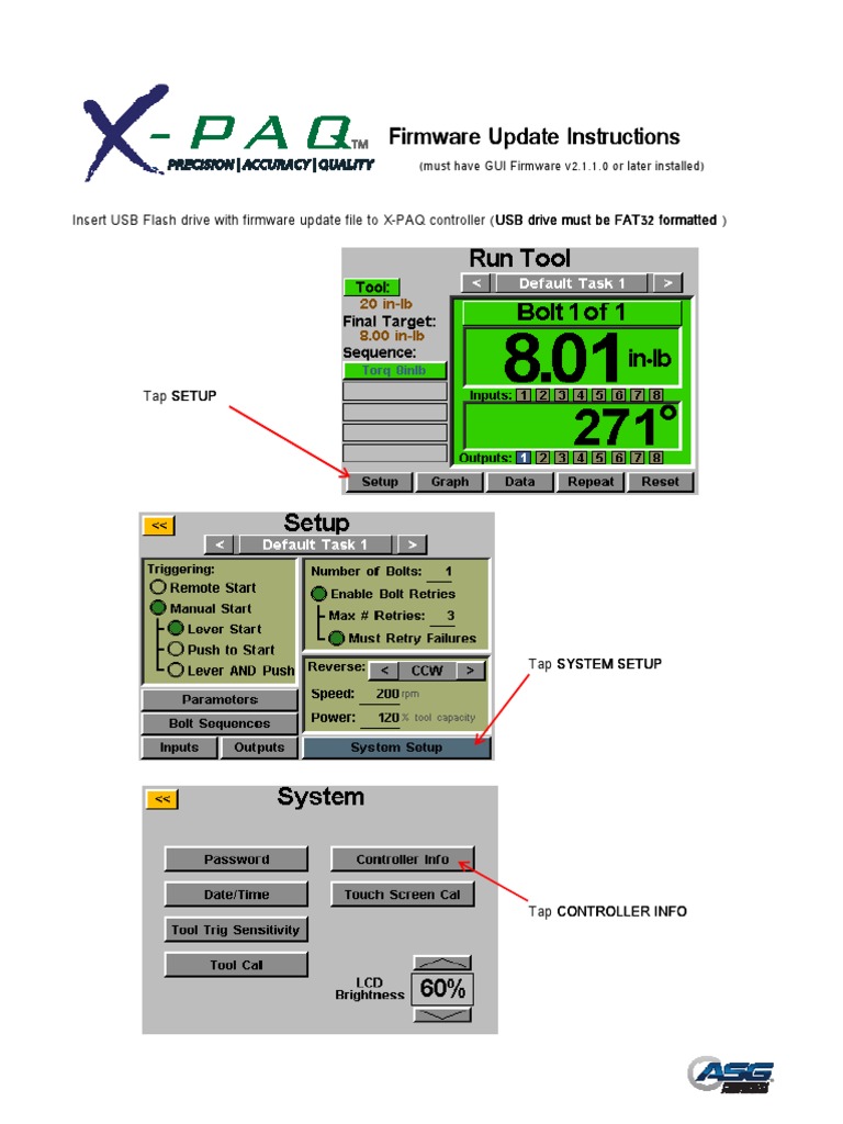 Firmware Update Guide for X-PAQ Controller | PDF