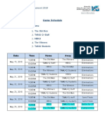 Ramadan Futsal Tournament Game Schedule
