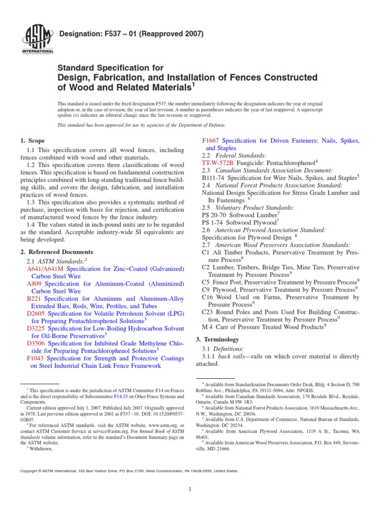 Astm F537 | PDF | Lumber | Framing (Construction)