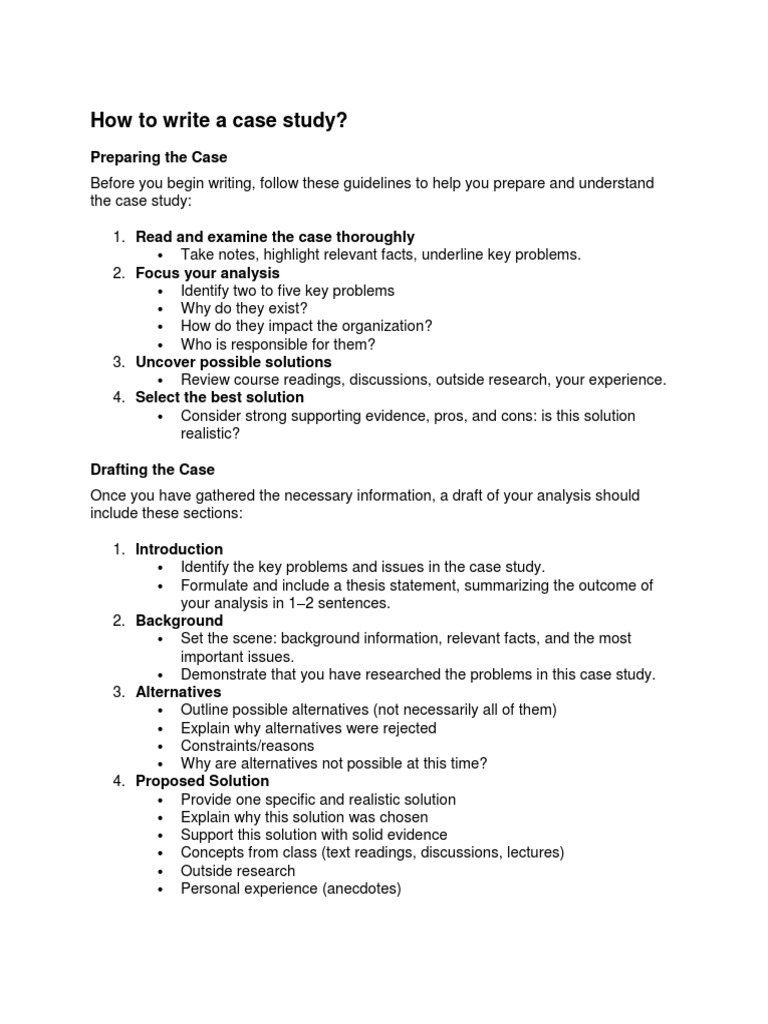 Writing a Case Study: A Step-by-Step Guide | PDF