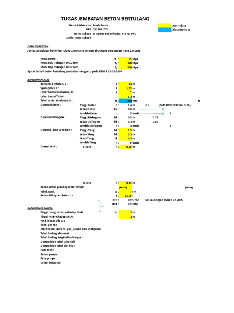 Perhitungan Struktur Jembatan Beton Perhitungan Struktur Jembatan Beton