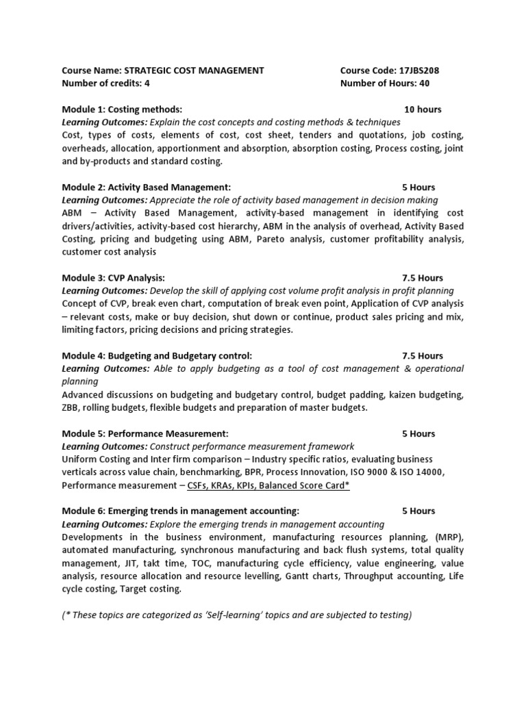 Strategic Cost Management | PDF | Cost Accounting | Pricing