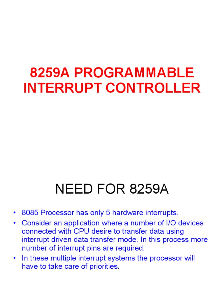 Overview of 8259A Interrupt Controller | PDF | Office Equipment ...