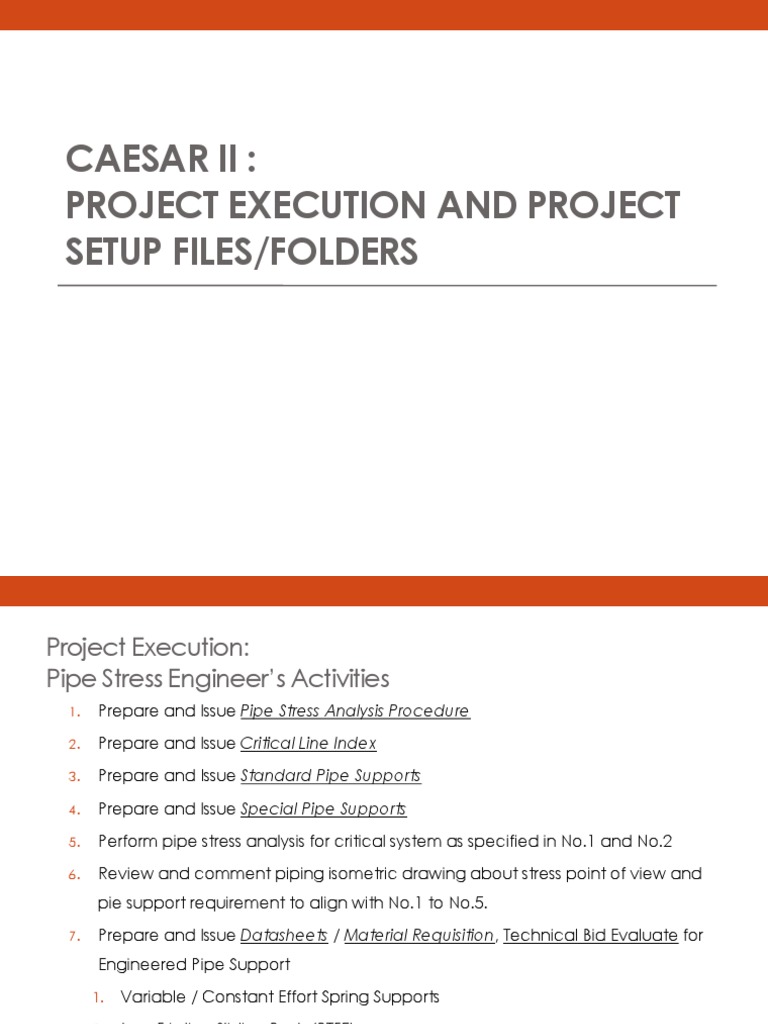Caesar Ii: Project Execution and Project Setup Files/Folders | PDF ...