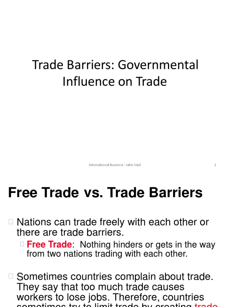 Trade Barriers PDF Tariff Trade
