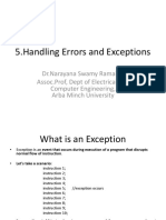 java handline errors and Exceptions