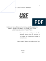 Estudos psicométricos com escala de competência de estudo